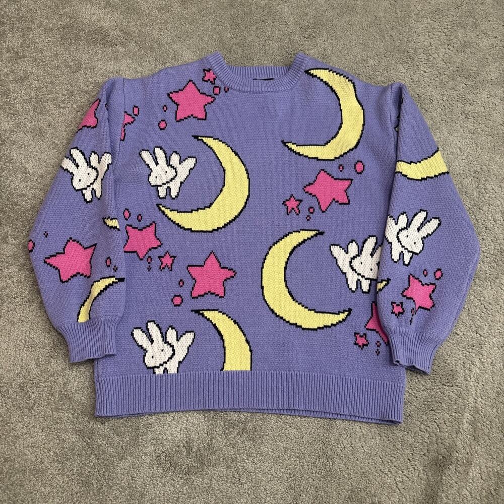 Steady Hands Purple Viscose Sleepy Sailor Moon Fairycore Size Medium Crewneck